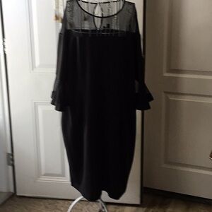 Lane Bryant Black Bell Sleeve Cocktail Dress